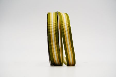 Ruban tissé à rayures colorées_K1707-33-1_Vert olive